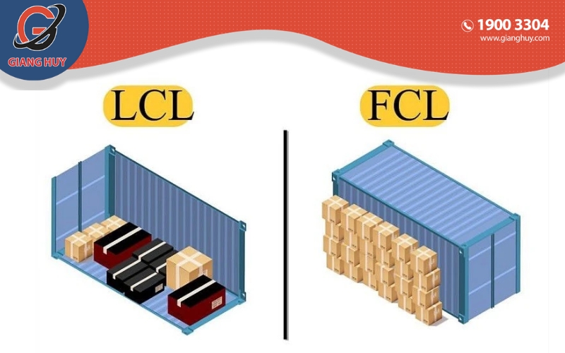 So sánh giữa hàng nguyên container FCL và hàng lẻ LCL