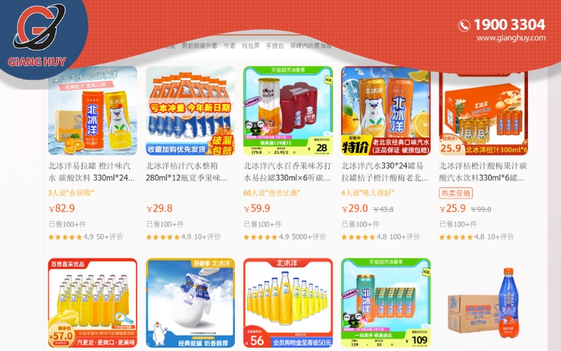 Order nước ngọt Trung Quốc chất lượng, giá rẻ trên các trang web TMĐT