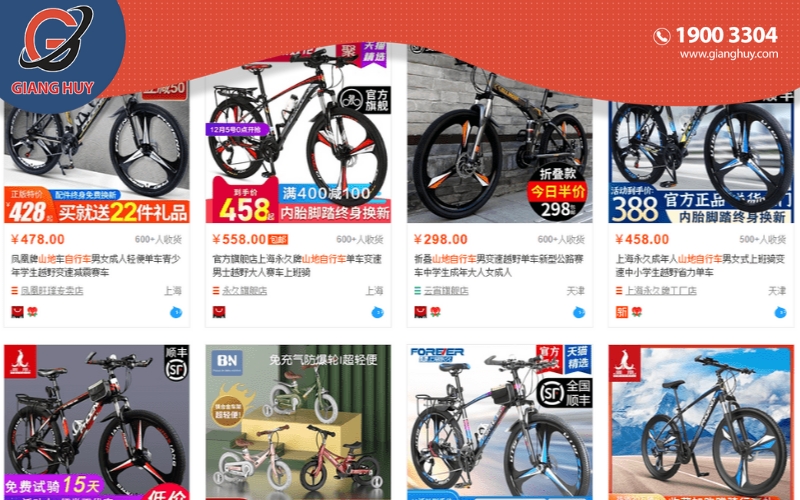 Order xe đạp nội địa Trung Quốc qua các trang TMĐT