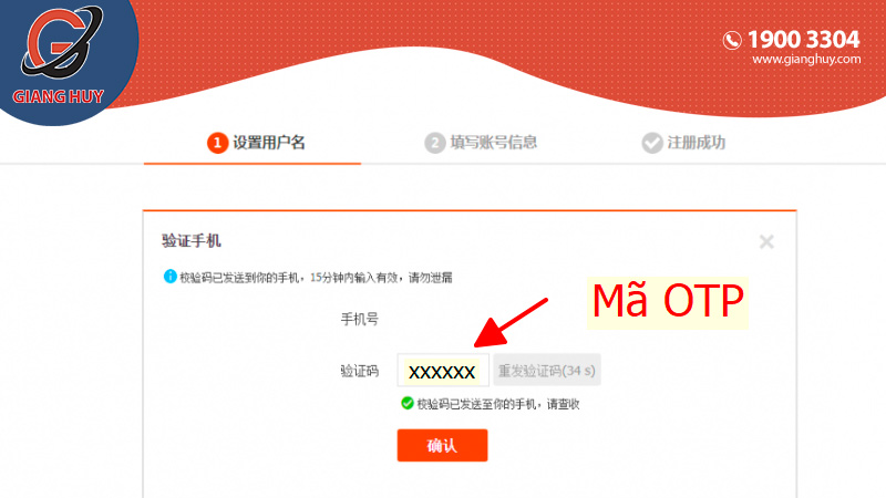 Mã xác nhận OTP của Taobao được dùng trong trường hợp nào?