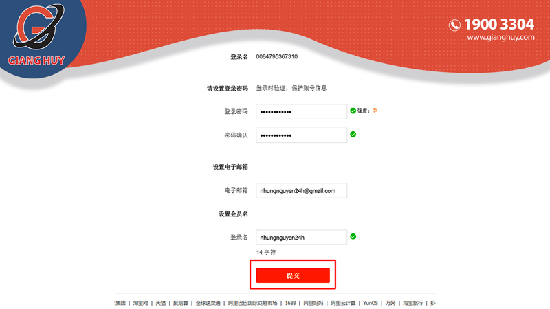 Đăng ký tài khoản Taobao bằng gmail nhanh chóng 