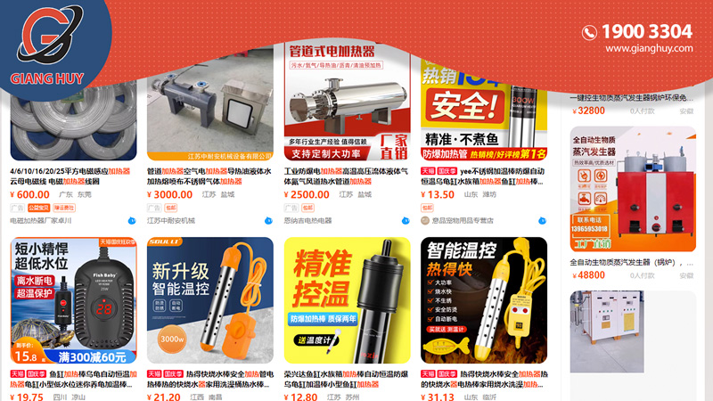 Nguồn hàng máy sưởi mini nội địa Trung trên trang order hàng Taobao 