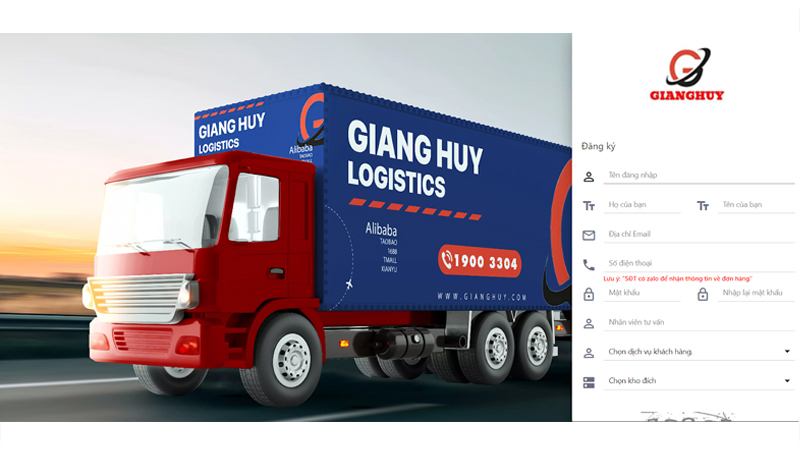 Đăng ký tài khoản thành viên tại Giang Huy
