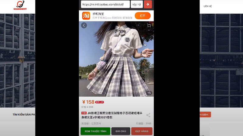 Mua hàng trên app Taobao tiếng Việt
