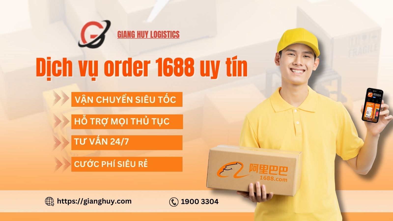 Dịch vụ order hàng hộ 1688 tại Giang Huy