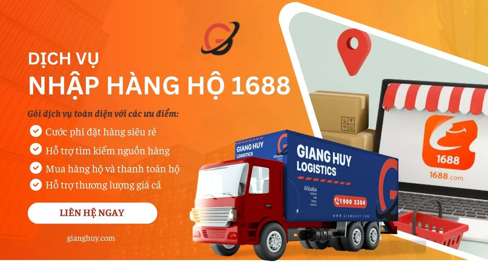 Dịch vụ đặt hàng hộ 1688 uy tín từ Giang Huy Logistics
