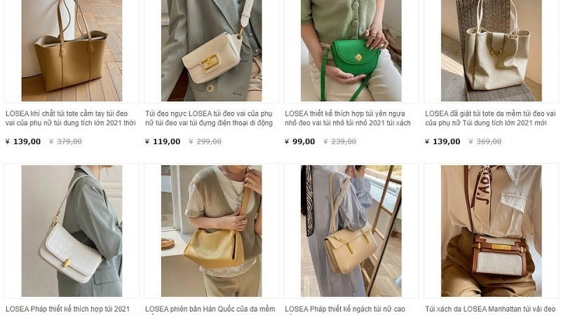 Link order túi xách thời trang trên Taobao
