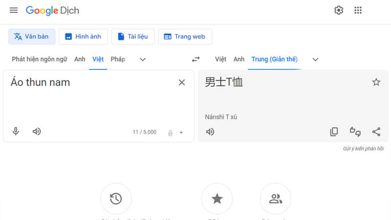 Translate của Google dùng để chuyển đổi ngôn ngữ