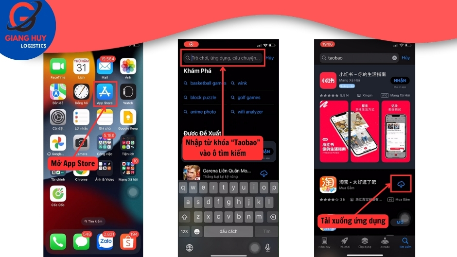 Chi tiết các bước tải app Taobao trên điện thoại iOS