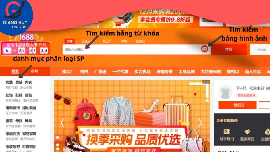 Tìm kiếm và chọn sản phẩm trên Taobao.com