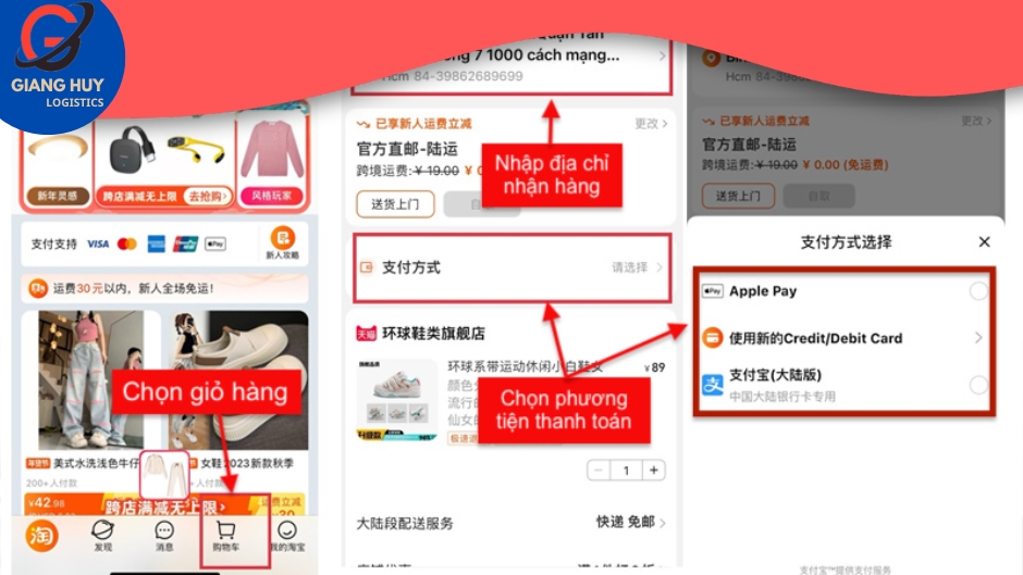 Thanh toán đơn hàng Taobao