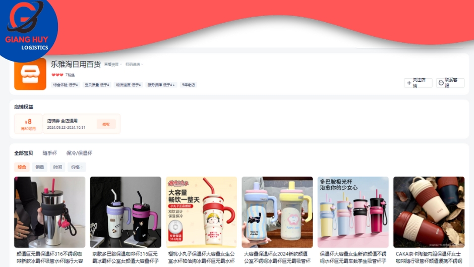 15+ shop bán cốc giữ nhiệt chất lượng cao trên Taobao