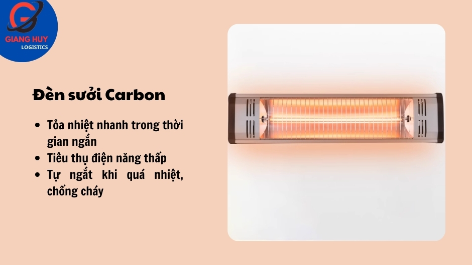 Một trong những ưu điểm lớn nhất của đèn sưởi carbon là hiệu suất năng lượng cao