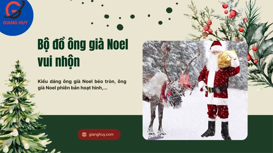 Bộ đồ ông già Noel vui nhộn cực kỳ thích hợp cho các buổi tiệc gia đình, văn phòng