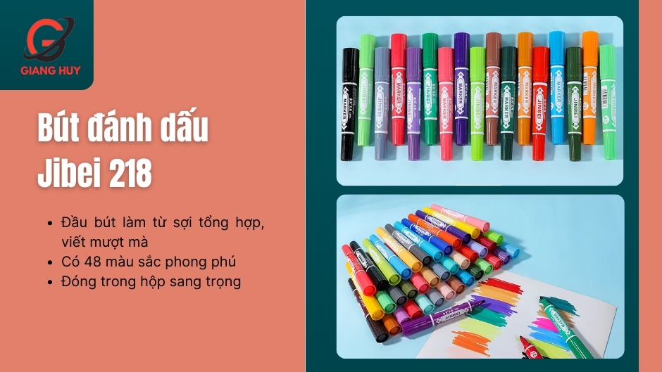 Bút đánh dấu Jinbei 218 có tới 48 màu sắc phong phú