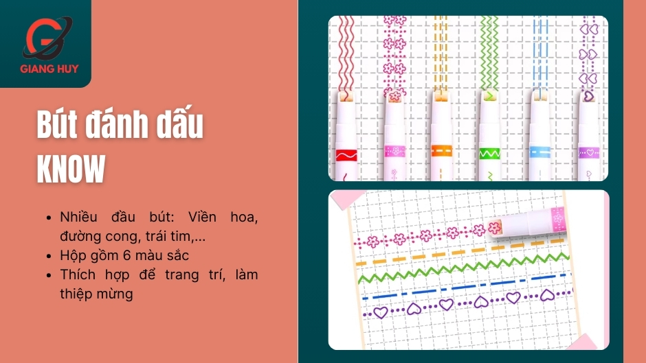 Bút đánh dấu KNOW thích hợp để ghi chú với các họa tiết bắt mắt