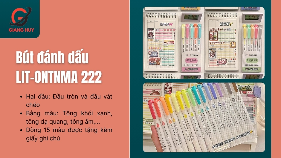 Nếu mua dòng bút LIT-ONTNMA 222, bạn sẽ được tặng kèm giấy nhớ tiện dụng