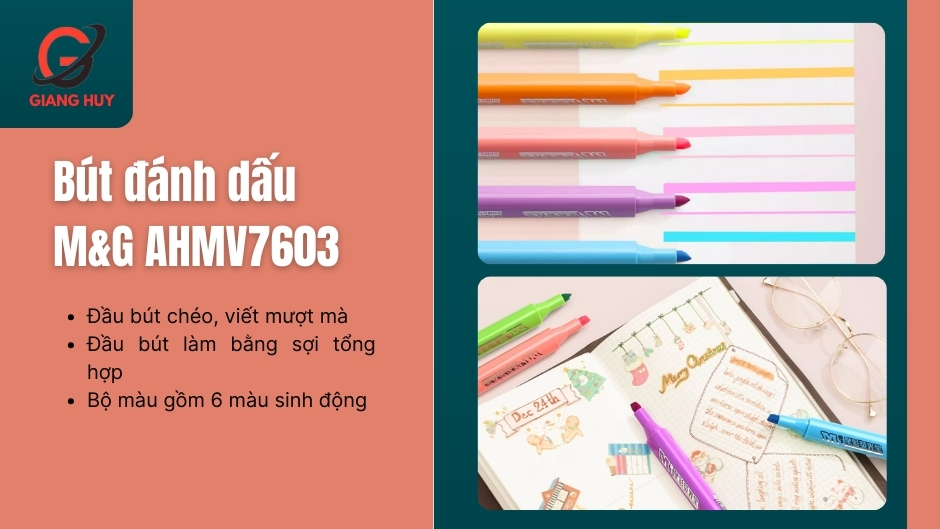 Bút màu đánh dấu M&G AHMV7603 có ba cạnh vừa tay người cầm