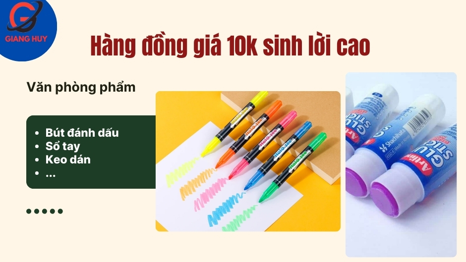 Các món đồ văn phòng phẩm cũng là những sản phẩm rất dễ bán