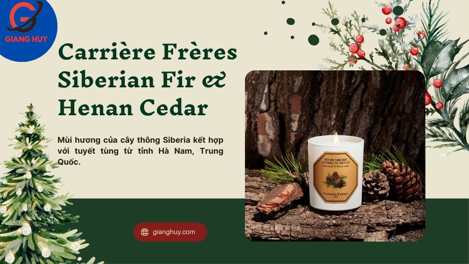 Carrière Frères Siberian Fir & Henan Cedar có mùi hương gỗ tuyết tùng thanh thoát kết hợp với hương da