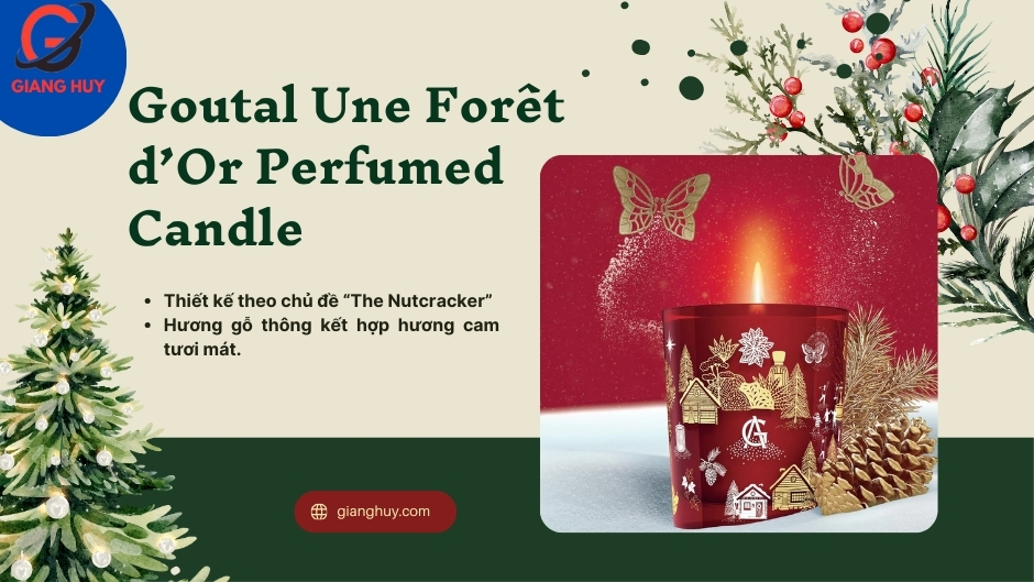 Goutal Une Forêt d’Or Perfumed Candle mang ý tưởng của cành thông phủ tuyết