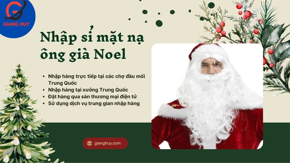 Có nhiều phương thức nhập sỉ mặt nạ ông già Noel từ Trung Quốc