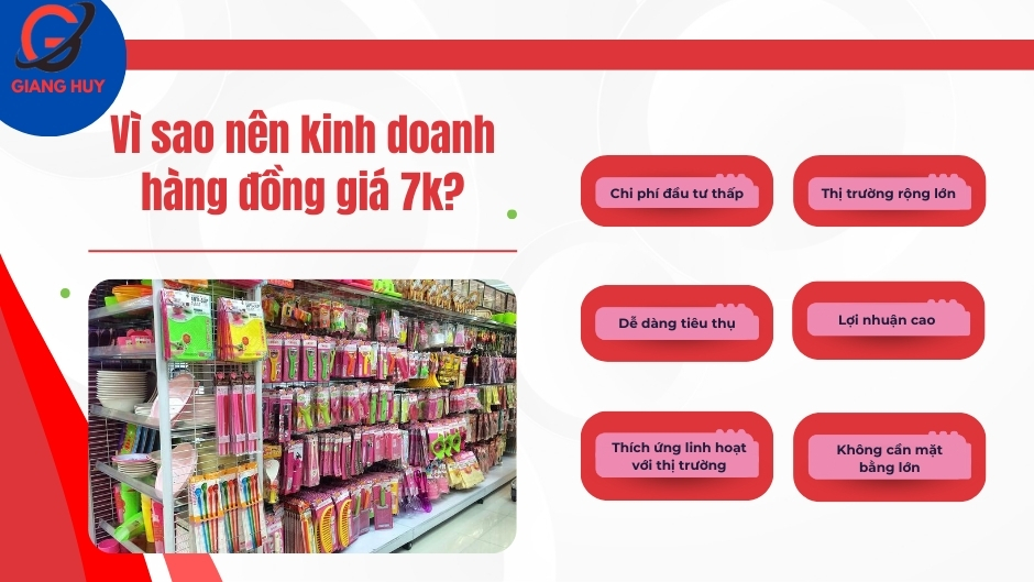 Kinh doanh hàng đồng giá 7k là cơ hội cho những người có vốn nhỏ