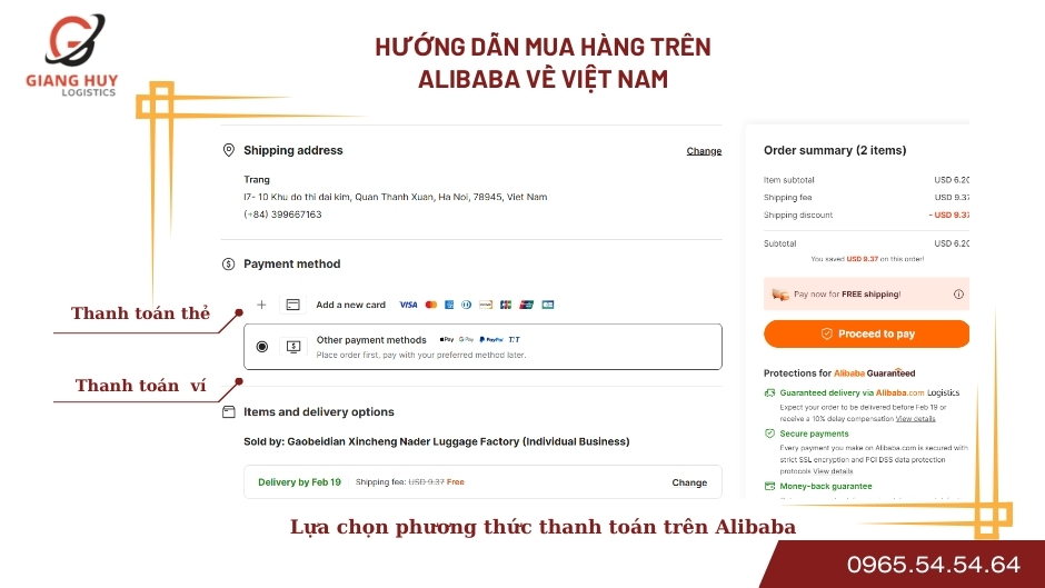 Lựa chọn phương thức thanh toán trên Alibaba phù hợp