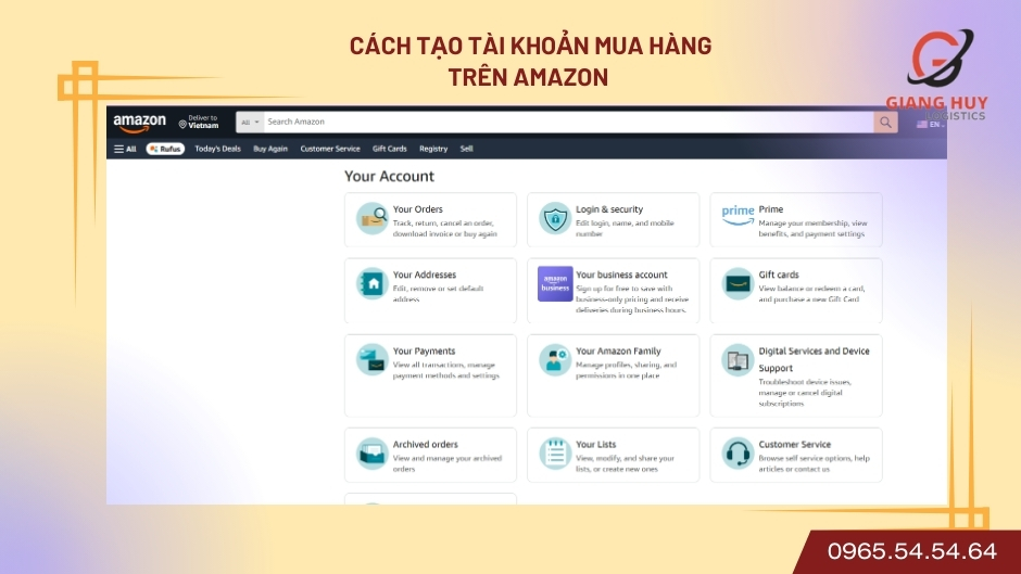 Cách tạo tài khoản mua hàng trên amazon