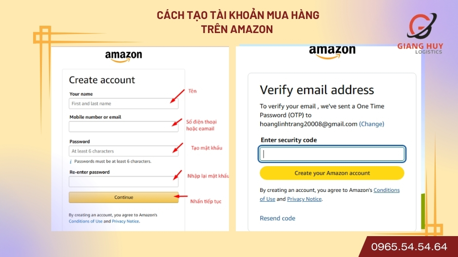 Cách tạo tài khoản mua hàng trên amazon