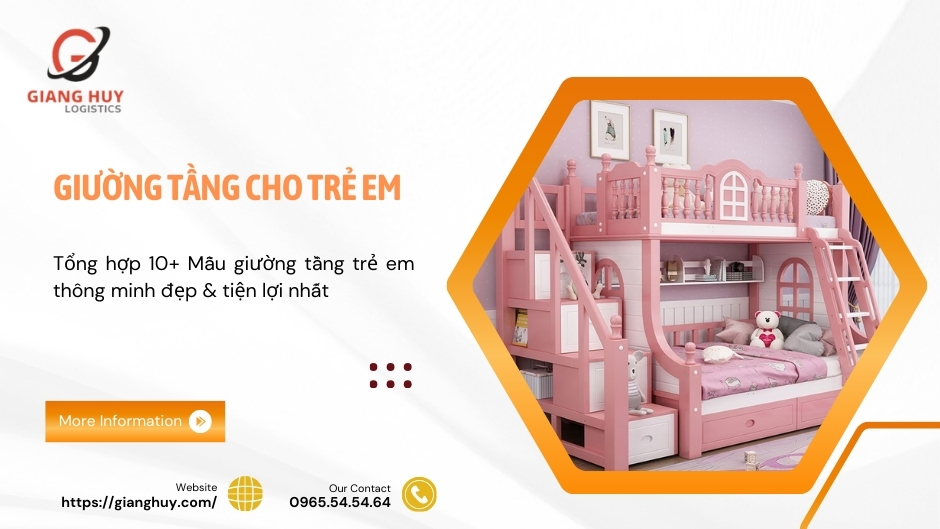 Mẫu giường tầng trẻ em thông minh thiết kế sáng tạo