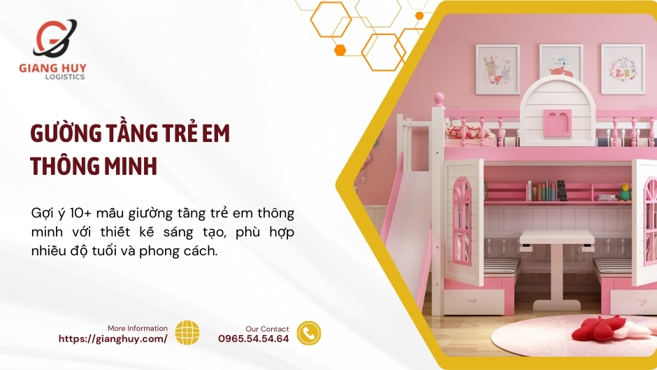Mẫu giường tầng trẻ em thông minh đẹp