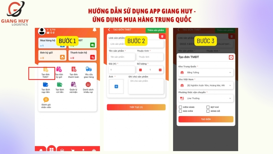 Tạo đơn hàng với link sản phẩm có sẵn trên sàn TMDT